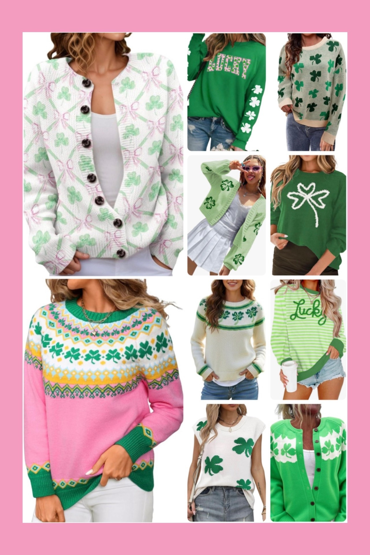 St. Patrick’s Day Sweaters & Cardigans Under $50

M
All the cutest St. Patrick’s Day sweaters and cardigans in one place 🍀💚 From shamrock prints to lucky greens and fun Fair Isle styles, these are perfect for celebrating without going over the top. Easy to style with jeans, white denim, skirts, or layered over a tee for a festive but still everyday look ✨

Such great options for school events, casual weekends, classroom parties, or just adding a little green to your outfit for St. Paddy’s Day. Most are lightweight, comfy, and super easy to wear all season long 🍀

St Patrick’s Day outfit ideas, green sweater outfit, shamrock sweater, lucky day outfit, festive spring sweaters, Amazon fashion finds, affordable holiday outfits, casual holiday style, women’s seasonal fashion 💚✨

#LTKSeasonal #LTKmomlife #LTKOver40