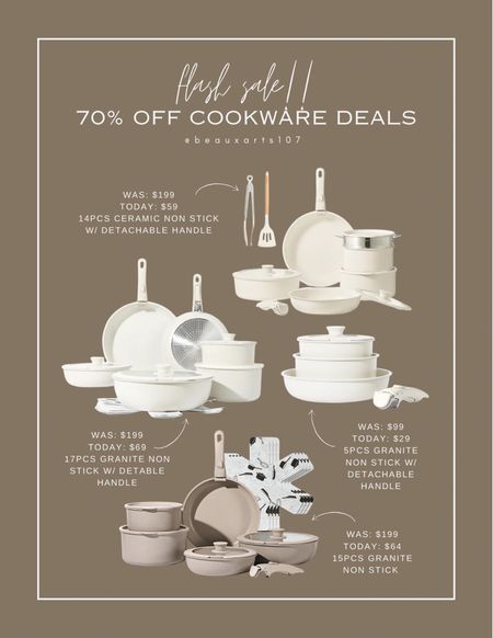 Save 70% off on these beautiful cookware sets on sale w/ great reviews today only!! 

#LTKHome #LTKSaleAlert #LTKFindsUnder100