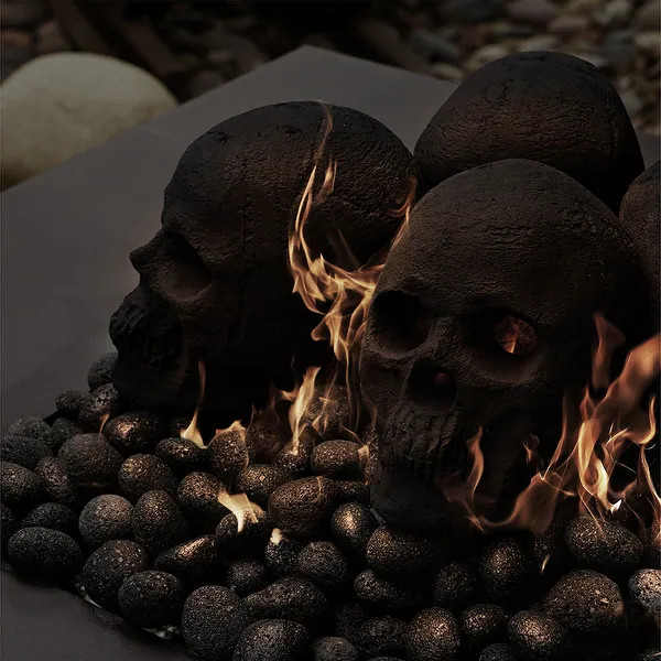 Ceramic Fire Pit Decor | Fire Pit Skulls and Bones | Halloween Pumpkin | For Fire Pits and Firepl... | Bed Bath & Beyond