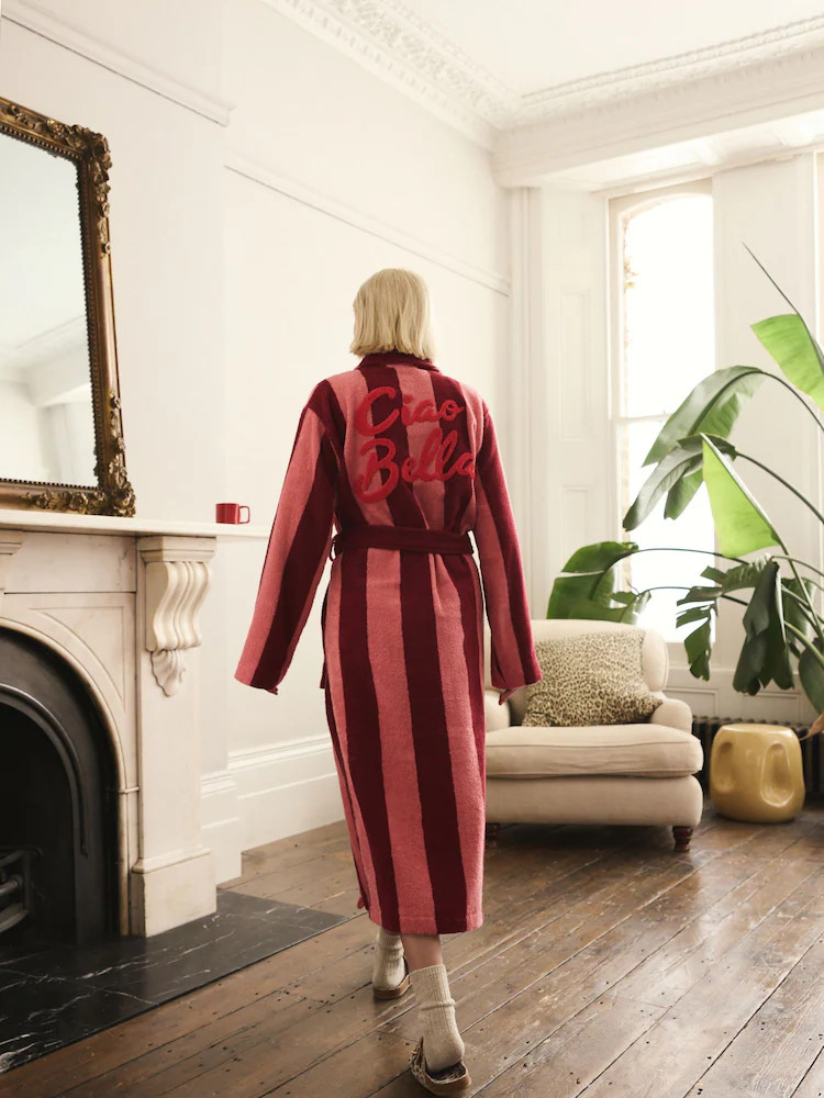 Pink/ Red Stripe Cotton Towelling Robe | Next EU