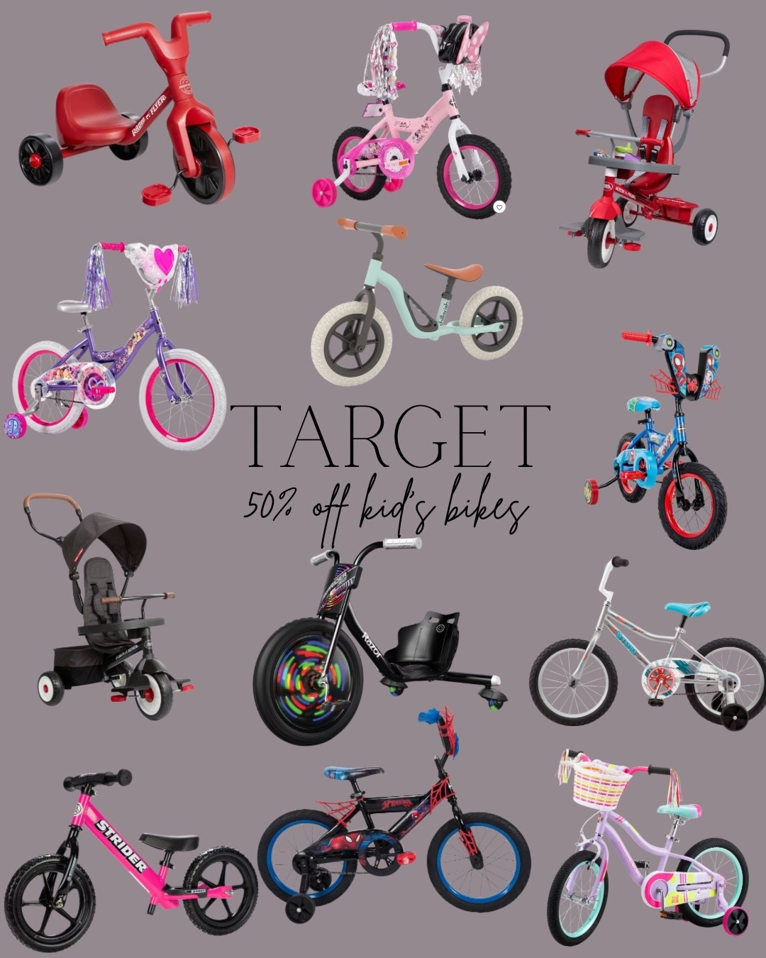 Target 50% off kids bikes, toddler bikes, boy bikes, girl bikes 

Great Christmas gift! 

#LTKGiftGuide #LTKKids #LTKHoliday