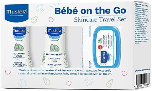 Mustela Bebe On-The-Go Travel Set - Baby Skin Care & Bath Time Gift Set - Natural & Plant-Based -... | Amazon (US)