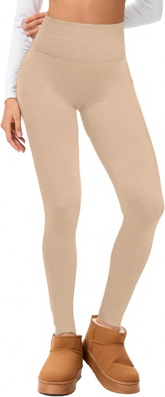 Hi Clasmix Fleece Lined Leggings Women - Seamless Thermal Winter High Waisted Tummy Control Thick... | Amazon (US)