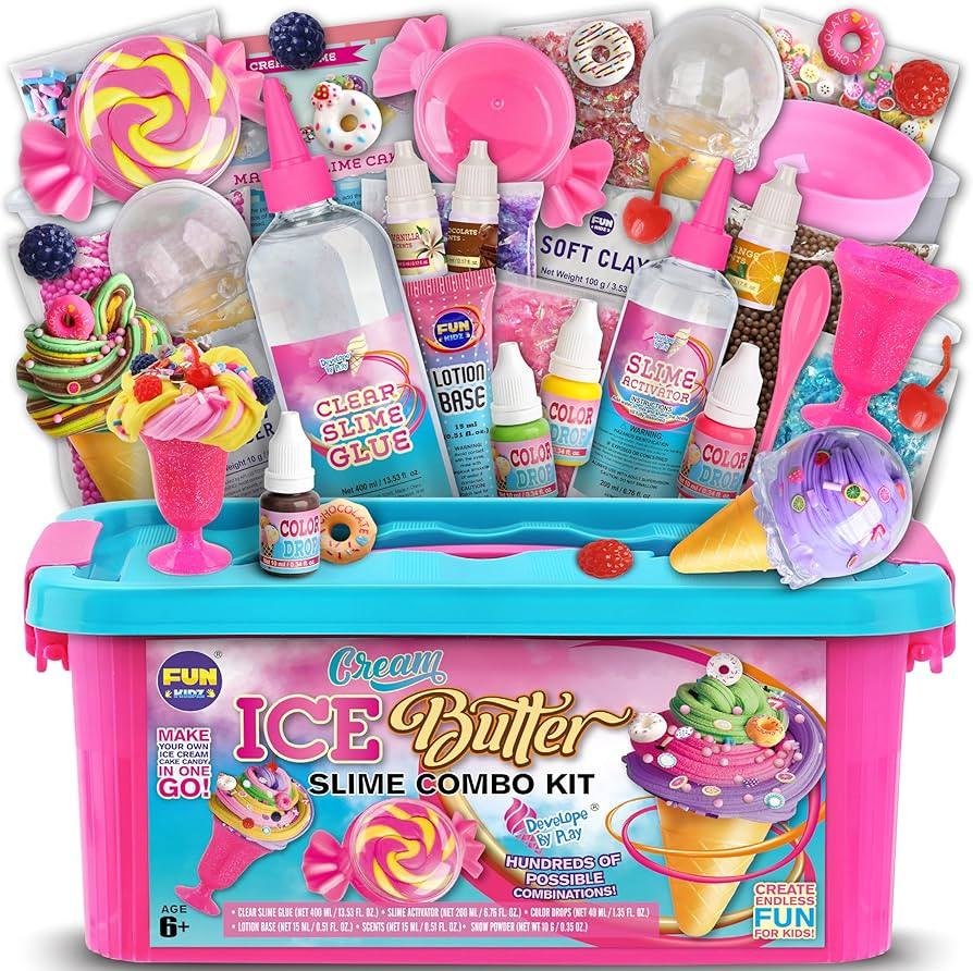 Gift Butter Slime Kit for Girls 10-12, FunKidz Ice Cream Soft Slime Making Kit Ages 8-12 Kids Sli... | Amazon (US)