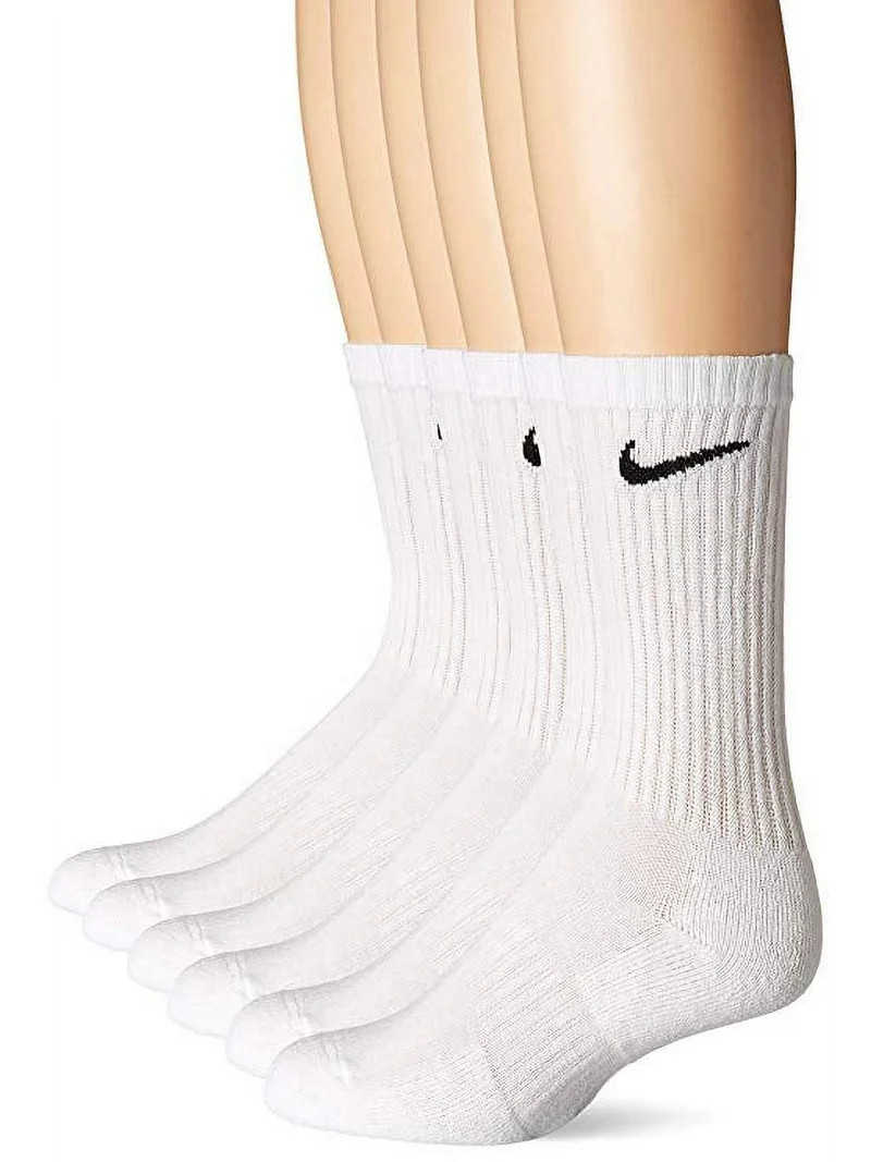 Nike Unisex Everyday Cotton Cushioned Crew Training Socks with DRI-FIT Technology, White (6 Pairs... | Walmart (US)