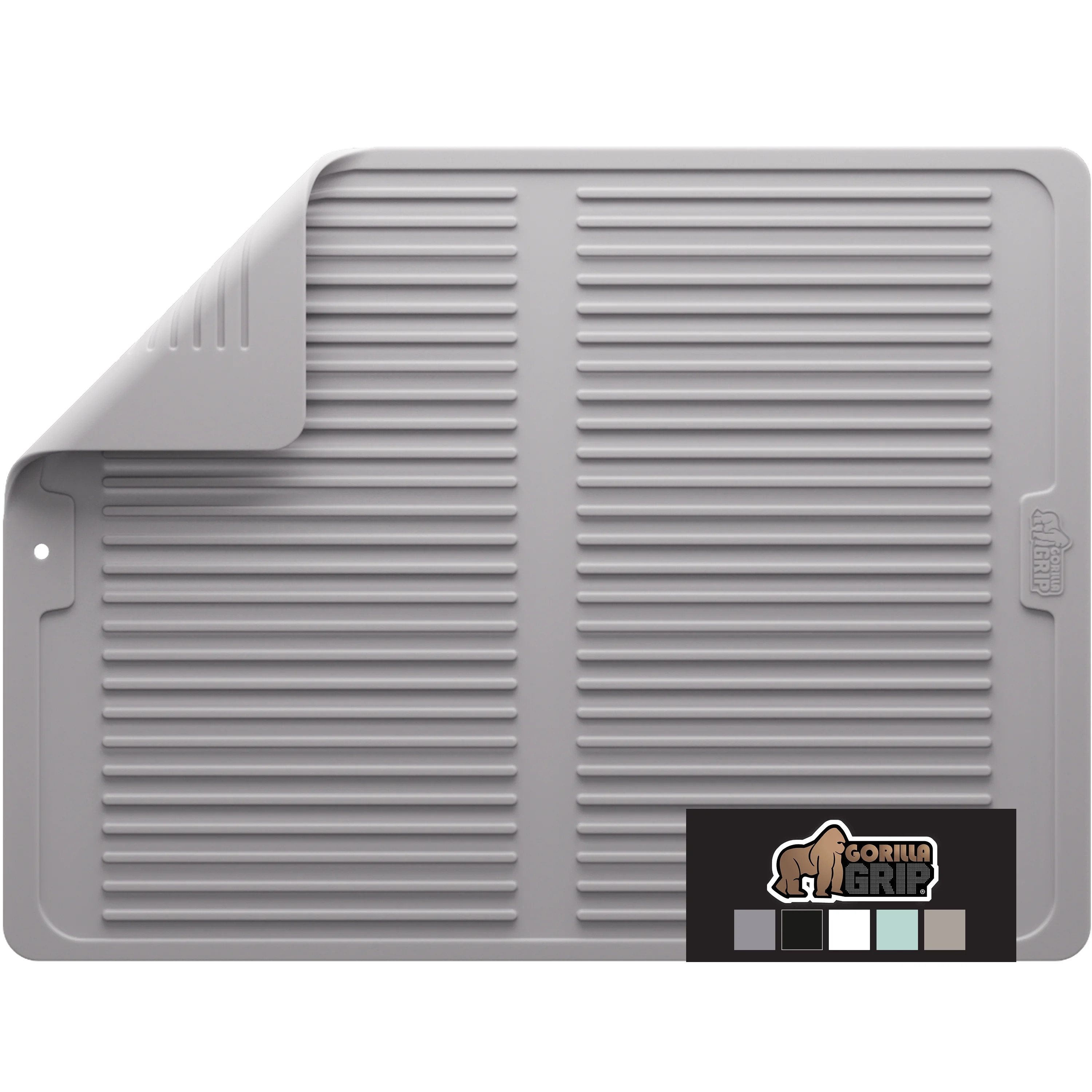 GORILLA GRIP Dish Drying Mat for Kitchen Counter, Waterproof Silicone Dishwashing Mat, 13x11, Gra... | Walmart (US)