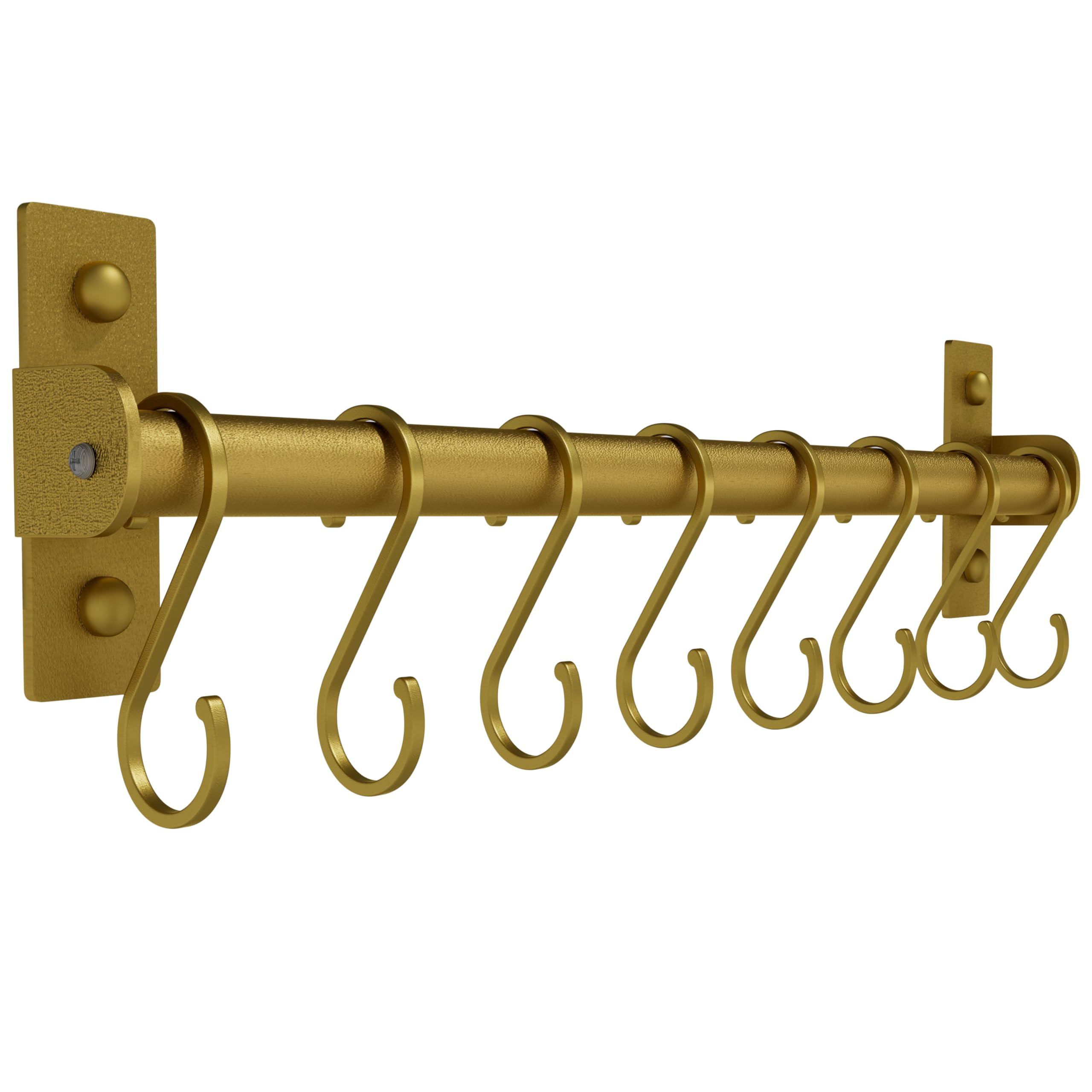 Dseap Kitchen Utensil Holder Hanger, Pot and Pan Rack Wall Mounted, Kitchen Rail with 8 Hooks for... | Amazon (US)