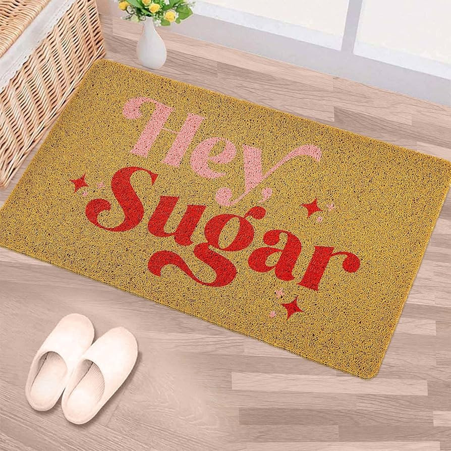 Hey Sugar Doormat 30 x 17 Inch Valentine's Day Welcome Door Mat Valentine's Day Natural Coir Door... | Amazon (US)
