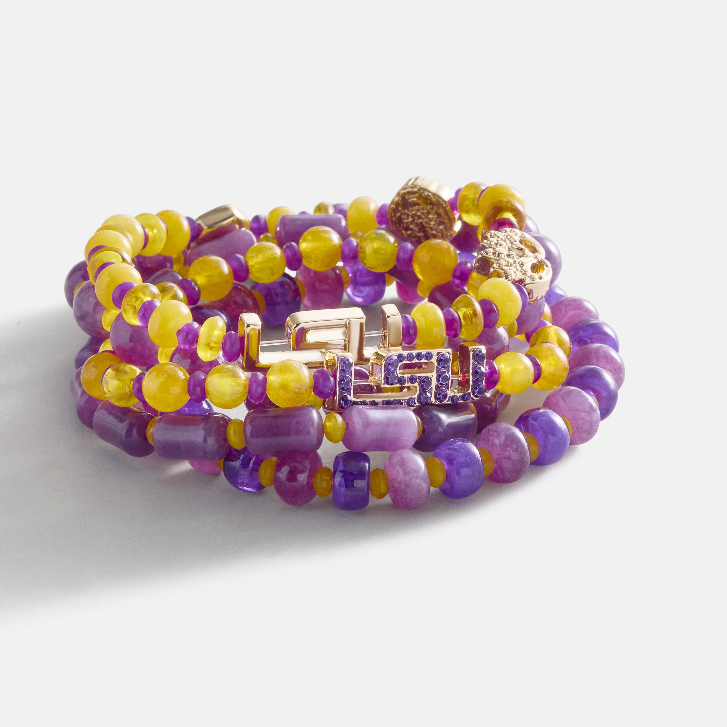 Louisiana State University Beaded Bracelet Set - Louisiana State Unive | BaubleBar