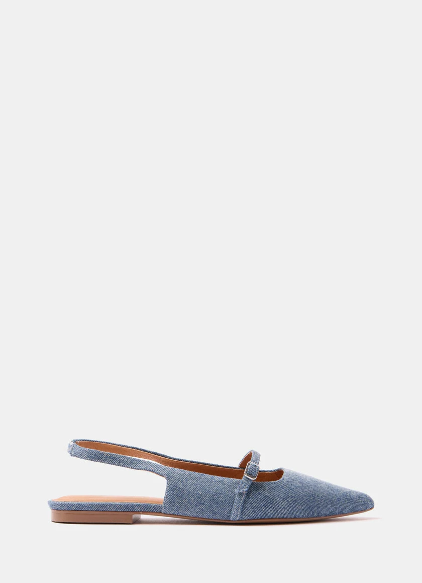 Blue Denim Flat Pumps | Mint Velvet