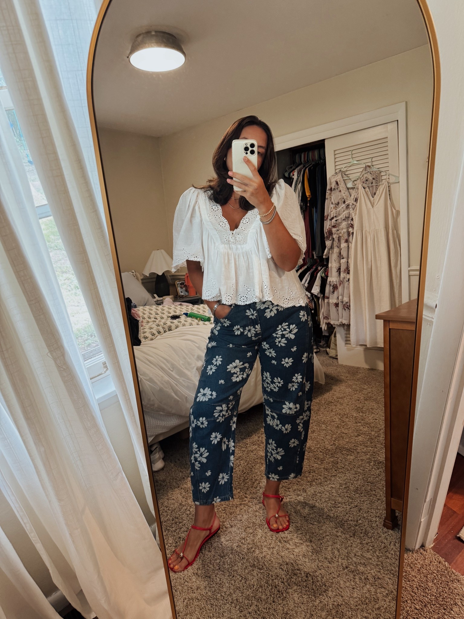 Caved on the barrel Jean trend with a cheap pair from Amazon 💛 top is old free people!