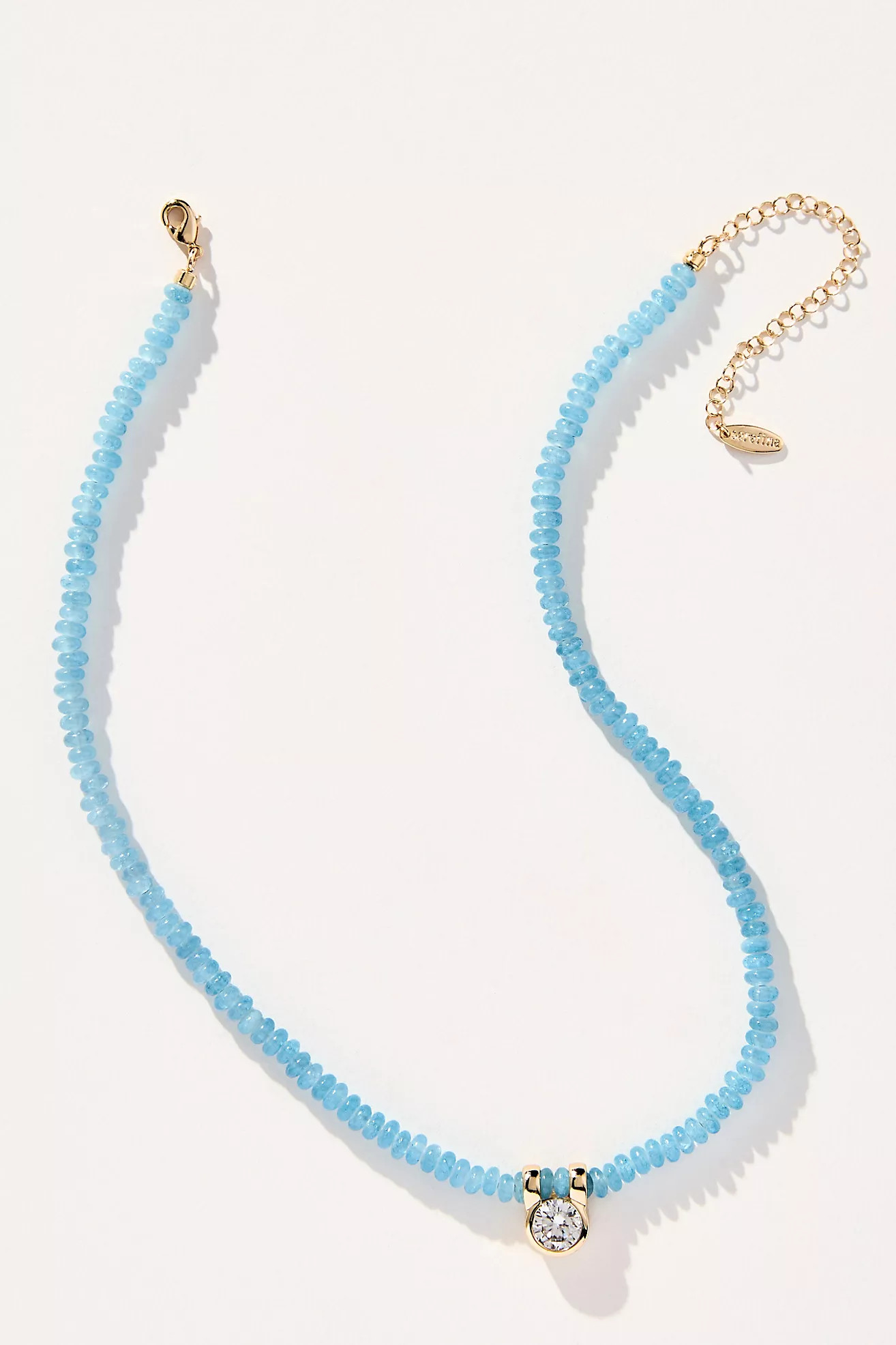 Small Crystal Pendant Beaded Necklace | Anthropologie (US)