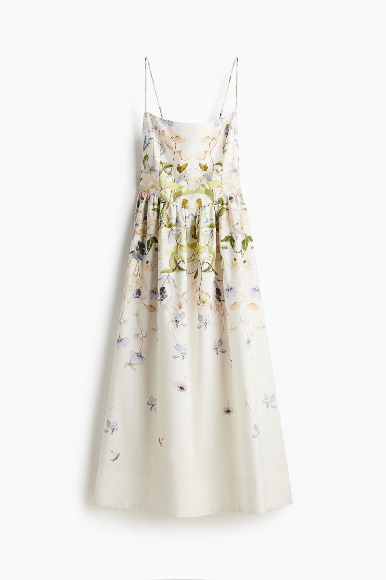 H & M - Printed Cotton Dress - White | H&M (US + CA)