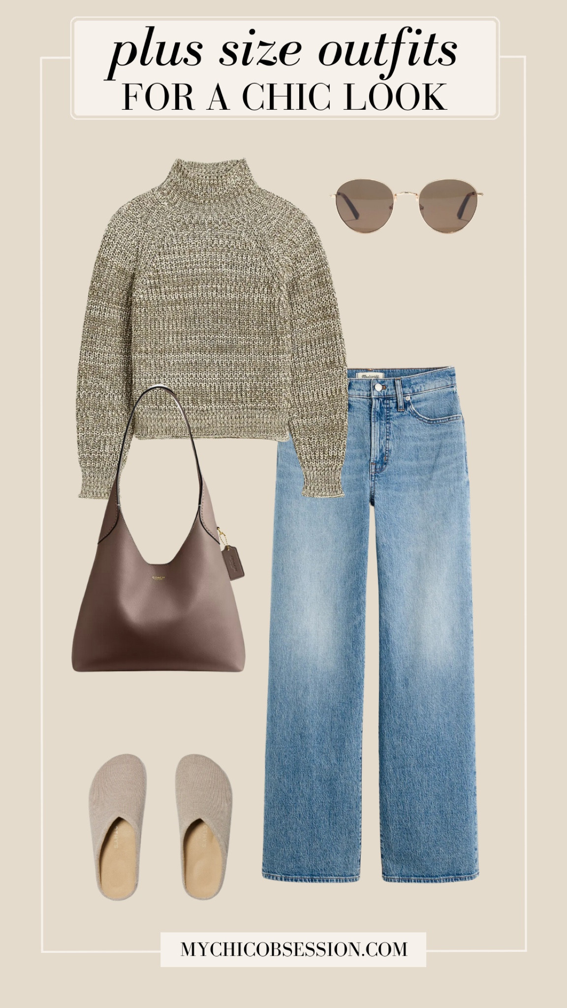 Style a casual fall fit with a Madewell turtleneck, wide-leg jeans, and clogs. Add the Coach Brooklyn 28 tote bag and a pair of round sunglasses to accessorize.

#LTKSeasonal #LTKPlusSize #LTKStyleTip