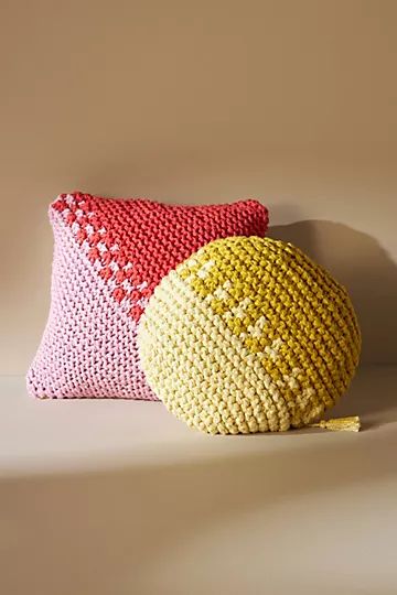Hand-Knit Lawrence Pillow | Anthropologie (US)