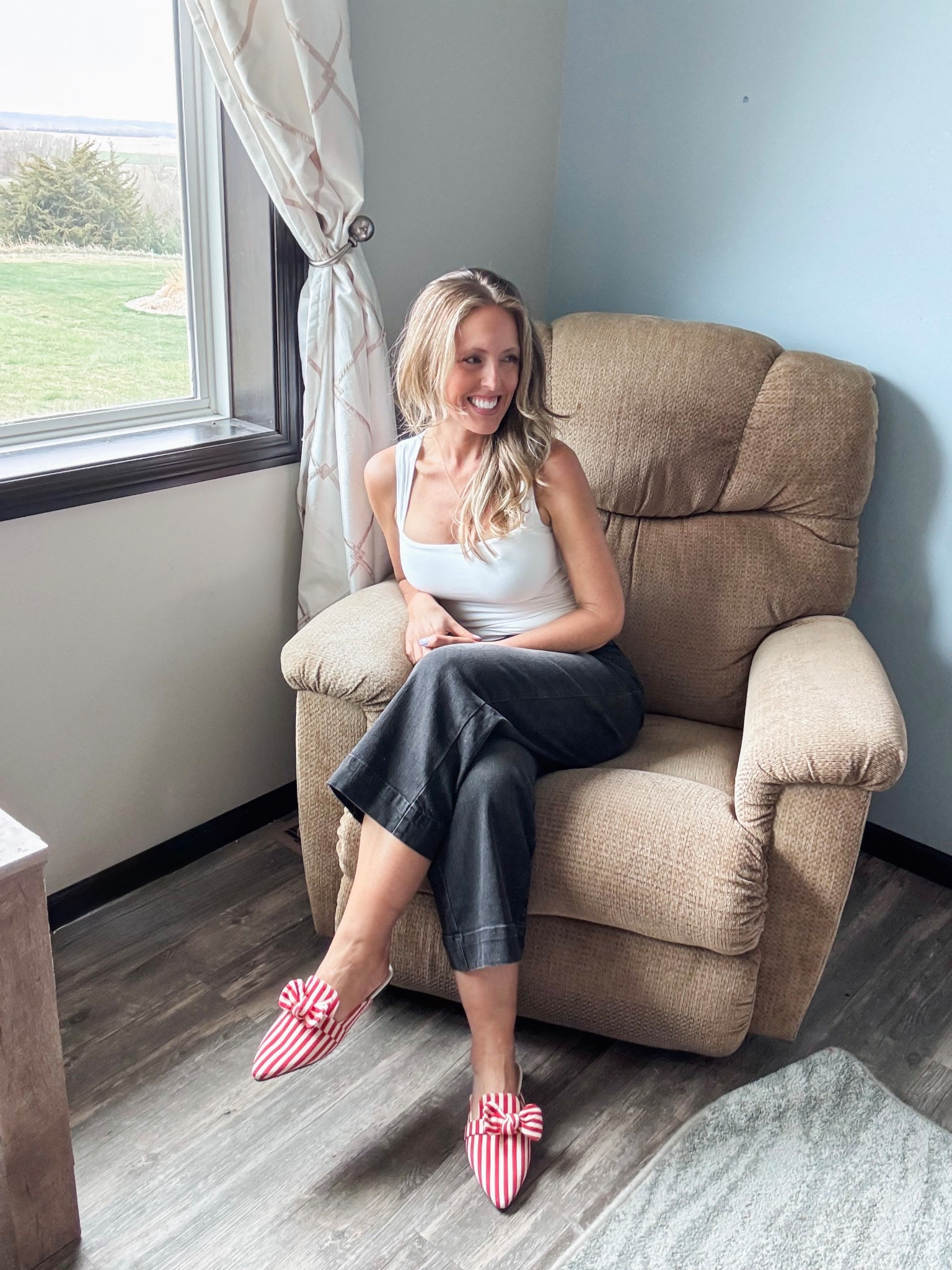 These red striped bow flats add such an adorable touch to any outfit! ❤️ Perfect to wear for the office or date night! Wearing a 7.5

As an Amazon Influencer I earn common qualified purchases.

Striped shoes, bow flats, red shoes, adorable shoes, mom style, date night outfit inspo, spring styles 

#LTKootd #LTKWorkwear #LTKMidsize