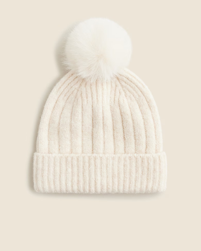 Ribbed pom-pom beanie in Supersoft yarn | J. Crew US