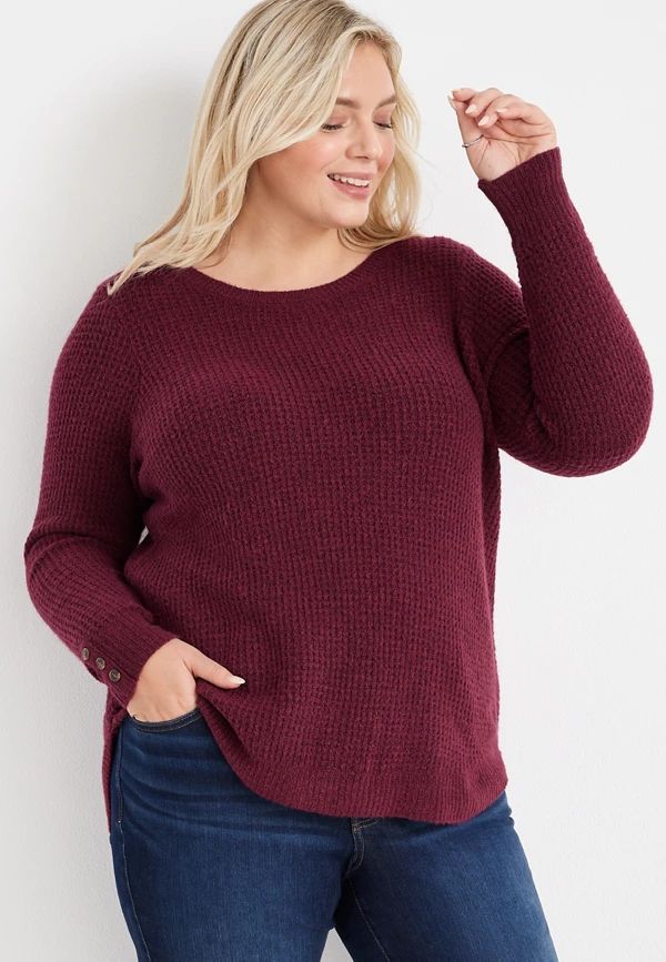 Plus Size Waffle Knit Sweater | Maurices