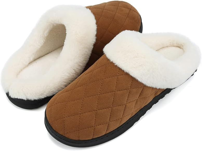 Rokiemen Women's Men's Memory Foam Slippers Winter Plush Fleece House Shoes Warm Bedroom Slide Sl... | Amazon (CA)