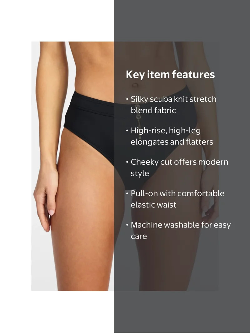 Time and Tru Women's and Women's Plus Size Compression Zipper Bikini Bottoms, Sizes XS-3X | Walmart (US)