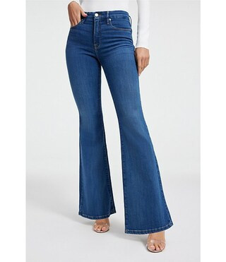 Good American Good Legs High Rise Stretch Denim Flared Jeans | Dillard's | Dillard's