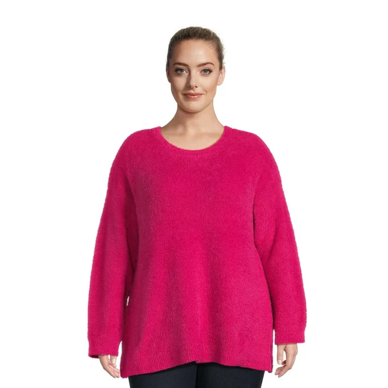 Terra & Sky Women's Plus Size Eyelash Knit Pullover Sweater, Midweight | Walmart (US)