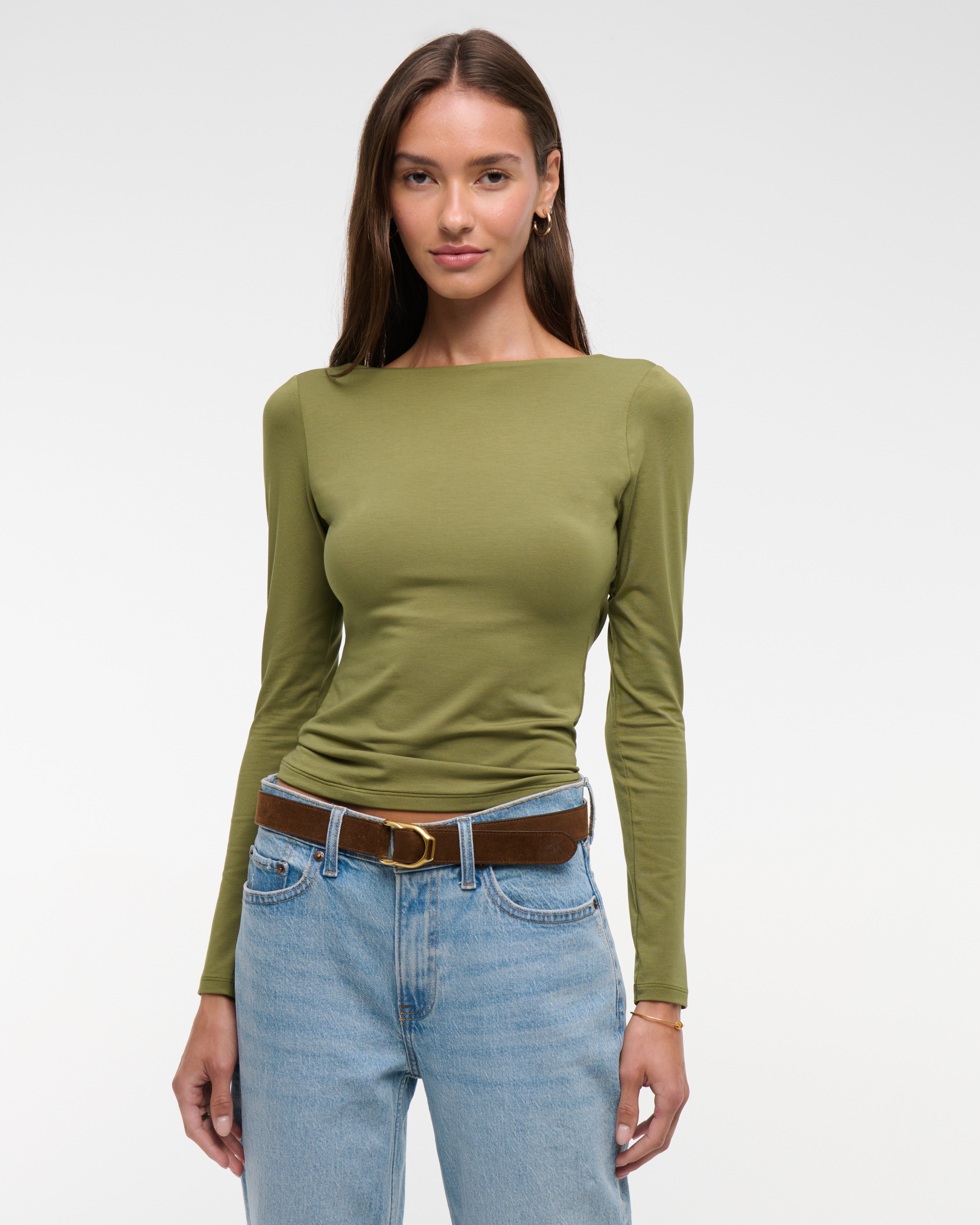 Bra-Free Cowl-Back Hardware Top | Abercrombie & Fitch (US)