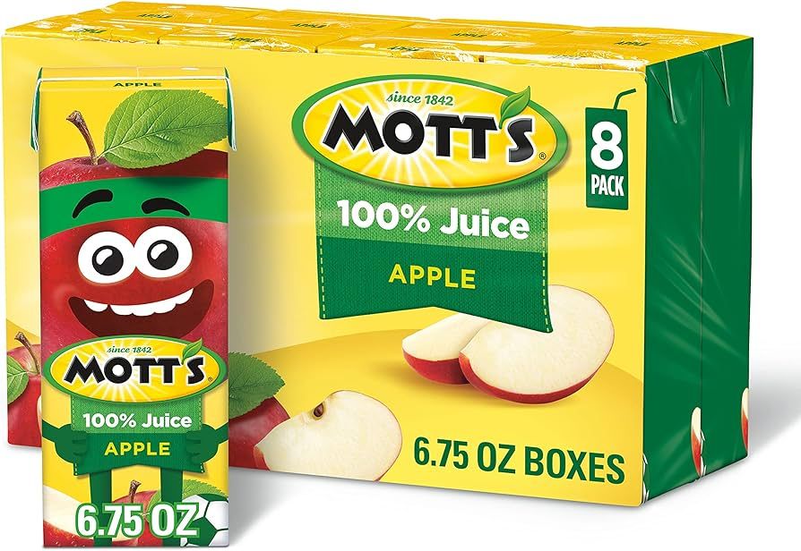 Mott's 100% Original Apple Juice, 6.75 fl oz boxes, 8 pack | Amazon (US)