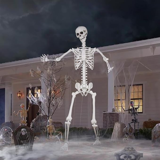 7.9ft Halloween Giant Skeleton, Tall Outdoor Skeleton with Full Body Posable Joints, Scary Plasti... | Amazon (US)