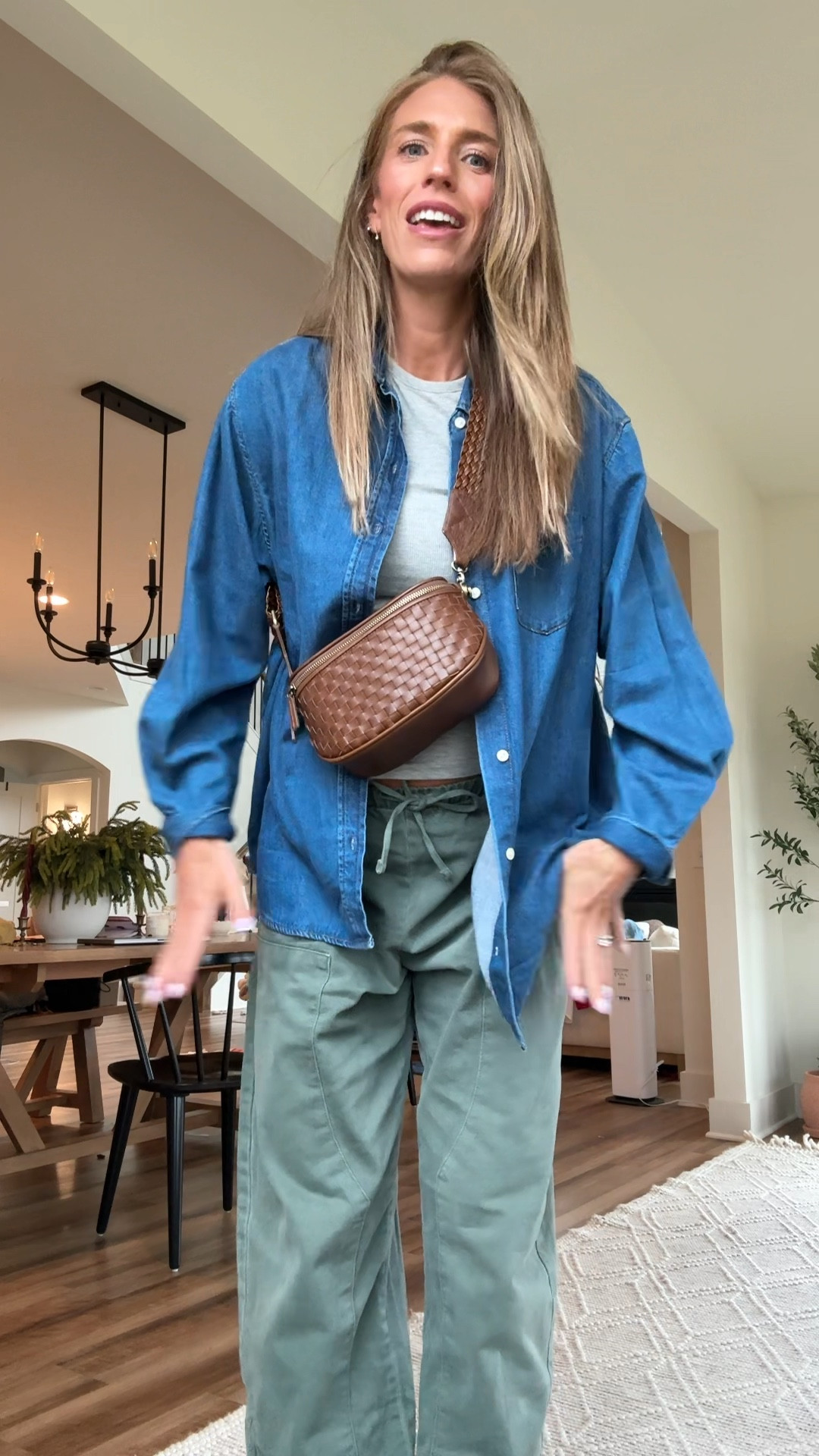 Mom outfit for running errands at 35 weeks pregnant. Everything comes in tall + petite sizes. 
Wearing small tall in pants (run bigger)
Small tall in tee
Small tall in denim button up



@gapstyle 

#LTKmomlife #LTKootd #LTKBump