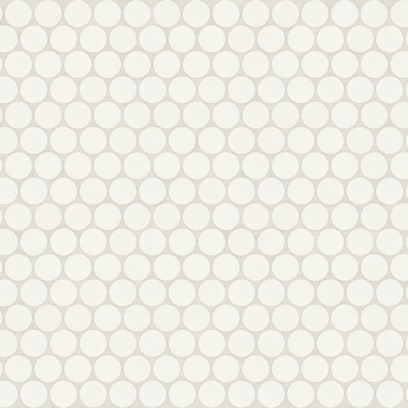 Marin 3/4" Penny Round Matte Porcelain Mosaic in Pearl White | Bedrosians Tile and Stone