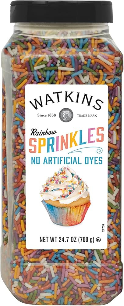 Watkins Rainbow Decorating Sprinkles, No Artificial Dyes, Perfect for Ice Cream and More, 24.7oz | Amazon (US)