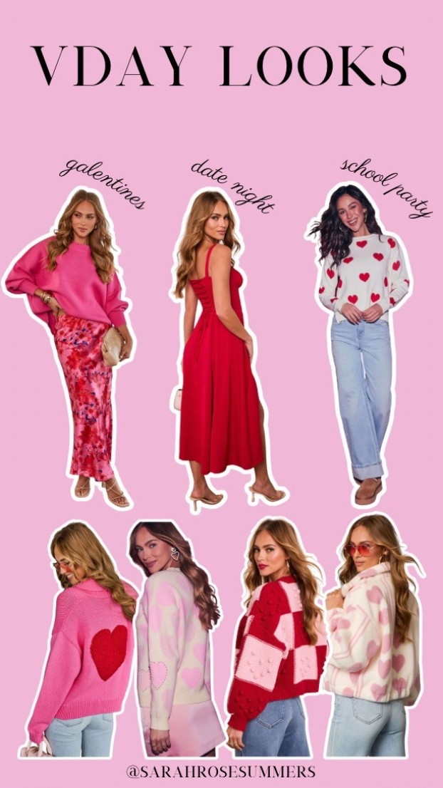 Use code SARAHROSE for 30% off
Valentine’s Day Looks
Heart Day Outfits
Date Night Dress
Red & Pink Sweaters 

#LTKootd #LTKSeasonal