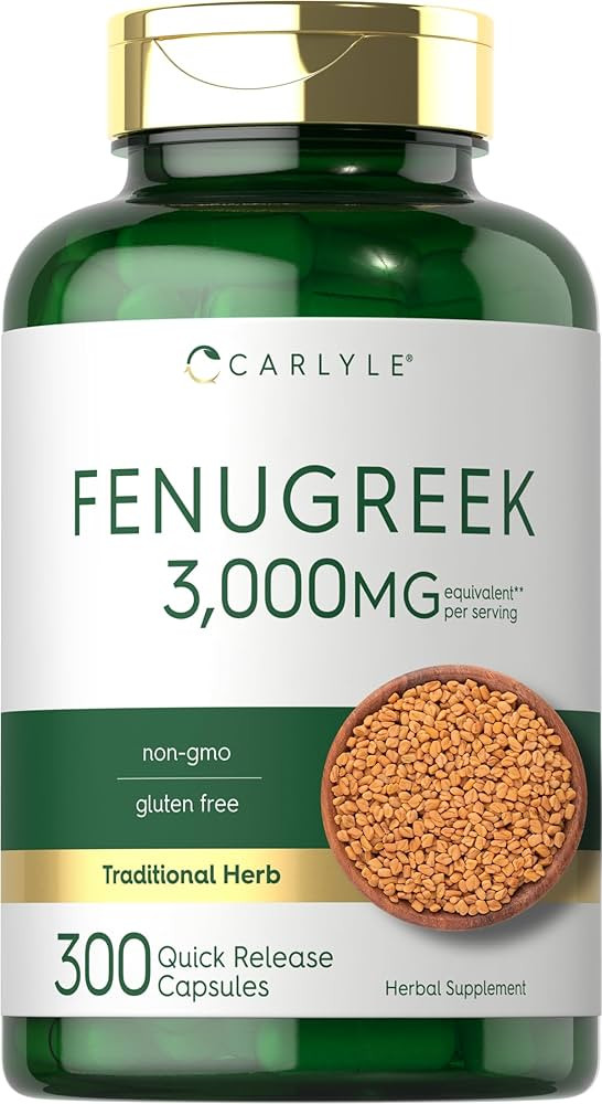 Carlyle Fenugreek Capsules | 300 Count | Non-GMO & Gluten Free Extract | Fenugreek Seeds | Amazon (US)