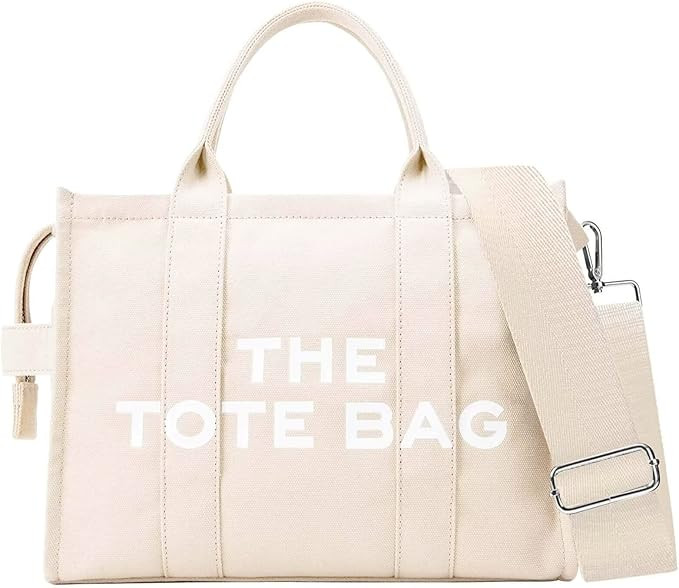 Aceyurre The Large/Medium Size Tote Bag for Women with Zipper, Canvas tote bags for Work, School,... | Amazon (US)