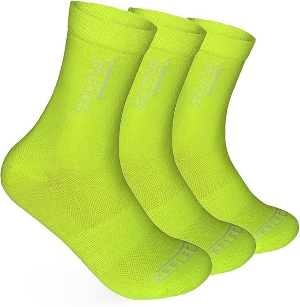 ReflecToes Fluorescent Running Socks (3 Pack) High Visibility Neon Safety Socks for Men & Women U... | Amazon (US)