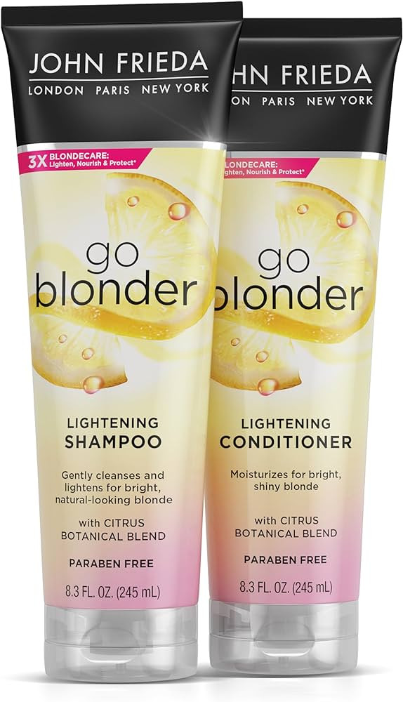 John Frieda Go Blonder Shampoo and Conditioner Set, Gradually Lightens Blonde Color Up, For Natur... | Amazon (US)