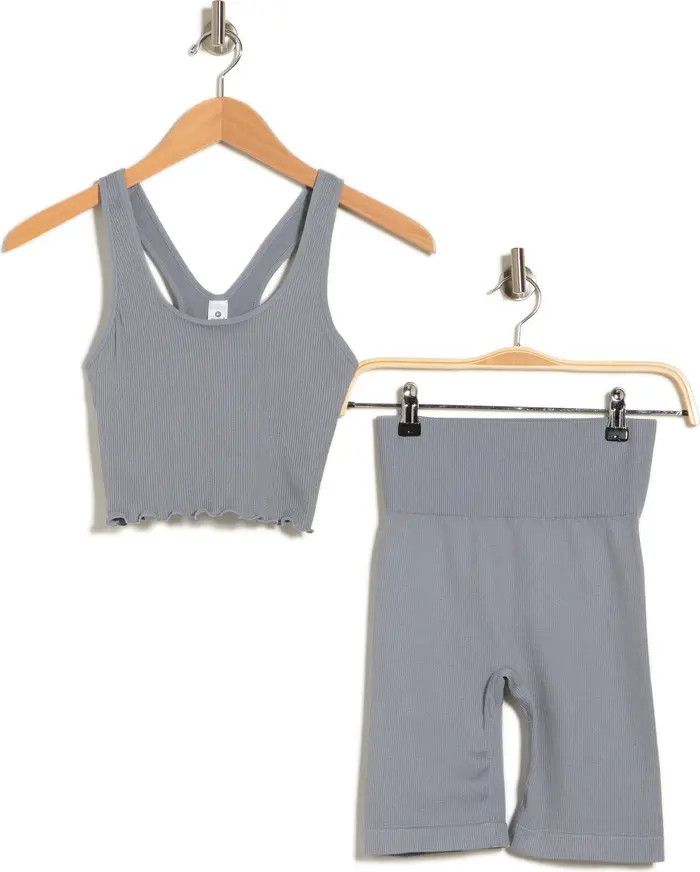 Bel Air Rib Racerback Bralette & Activewear Shorts | Nordstrom Rack
