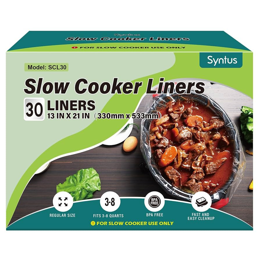 Syntus Slow Cooker Liners, 30 Count Cooking Bags Large Size Disposable Pot Liners Plastic Bags, F... | Amazon (US)