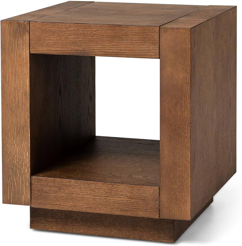 Maven Lane Artemis 2 Tiered Tall Square Contemporary Wooden Side Table with Shelf Storage for Liv... | Amazon (US)