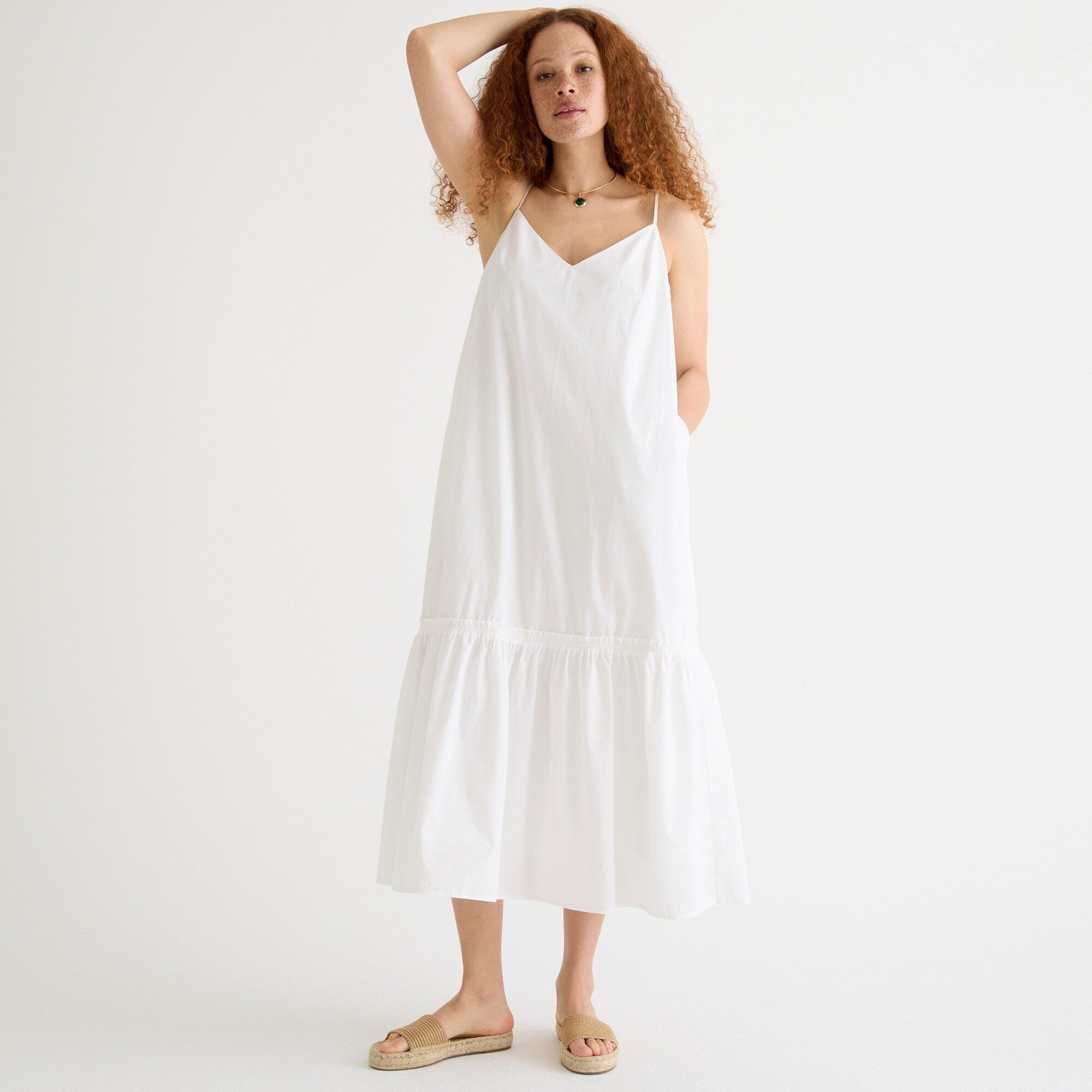 Tiered cotton poplin dress | J.Crew US