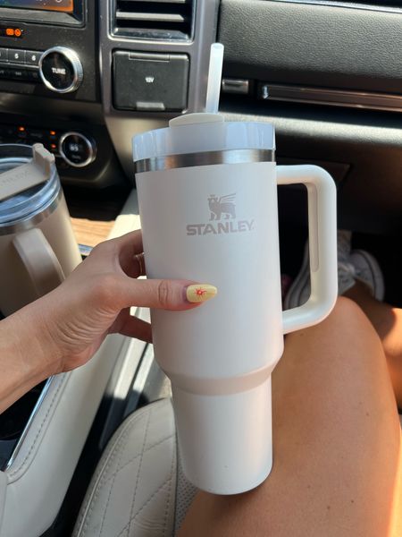 Love my Stanley tumbler! Keeps water cold 12+ hours,car cup compatable, grippy handle, holds 40oz water, silicone around the straw reduced spills and splashing!
