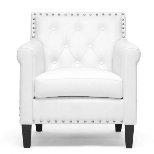 Baxton Studio Thalassa Modern Arm Chair, White | Amazon (US)