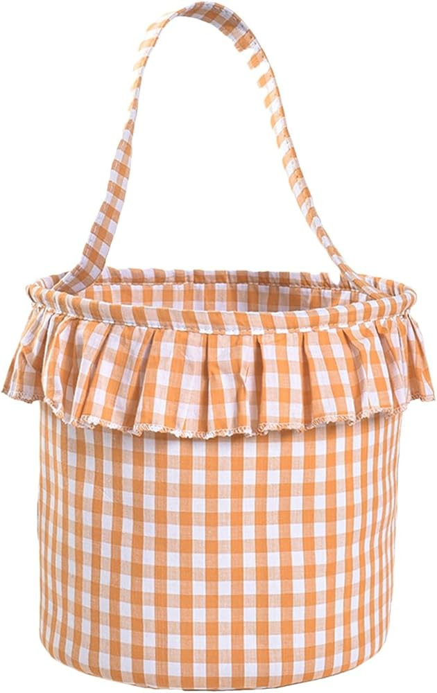 Halloween Trick orTreat Candy Bags,Black In White FarmhouseTartan Lattice Reusable Bucket Foldabl... | Amazon (US)