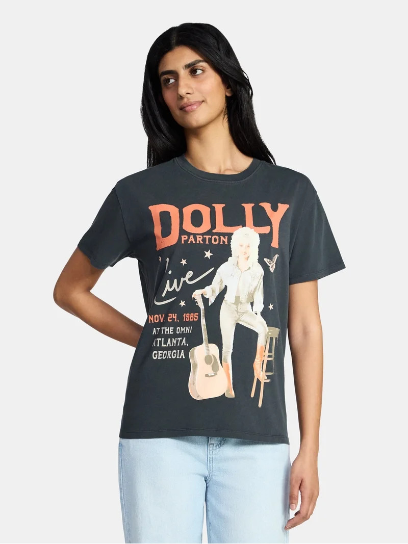 Dolly Parton Women's Live Graphic Tee with Short Sleeves, Sizes XXS-XXL | Walmart (US)