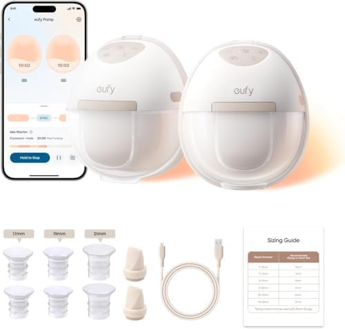 eufy Security Heated Breast Pump Hands-Free E20, Wearable with Innovative HeatFlow, 3 Heat Levels... | Amazon (US)