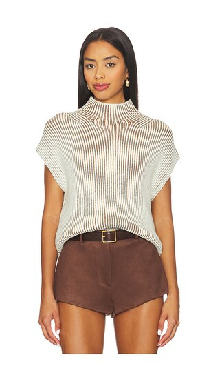 Lauren Plated Knit Tank Top in Cocoa Dust | Revolve Clothing (Global)
