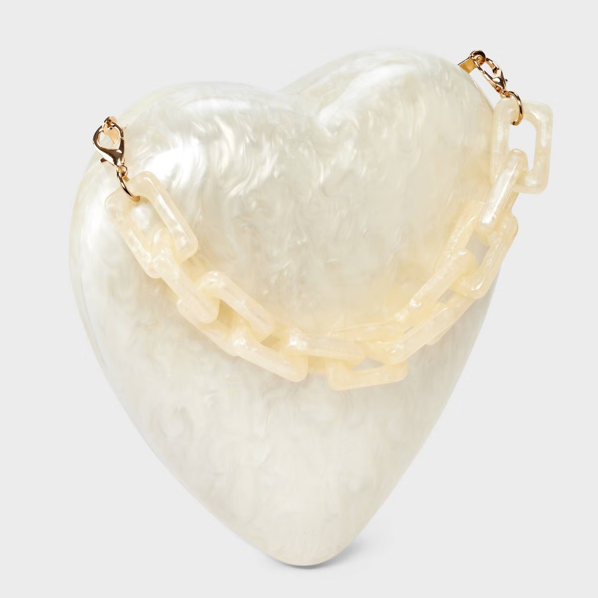 Pearl Heart Minaudiere Top Handle Bag - A New Day™ Cream | Target