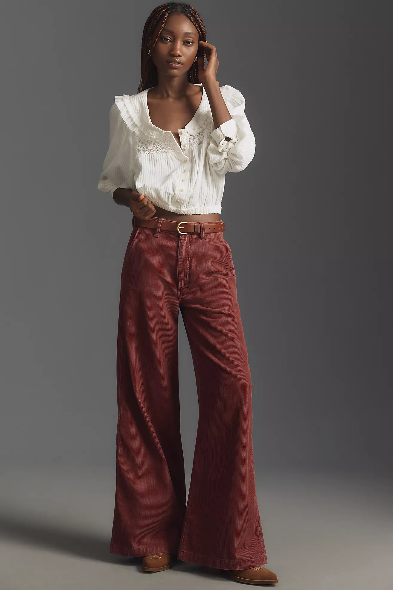 Wrangler Corduroy High-Rise Wide-Leg Trouser Jeans | Anthropologie (US)