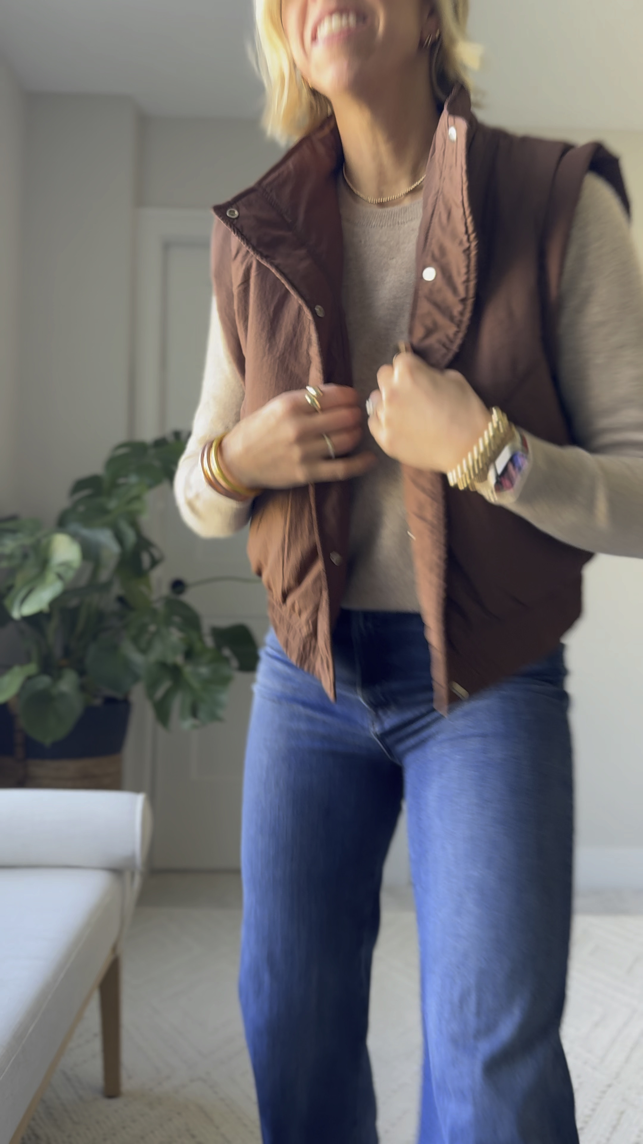 This cropped vest from Amazon of a chic layer for this time of year over a cashmere sweater, paired with jeans or layered over a matching set. Wearing a size medium 

#LTKFindsUnder50 #LTKOver40 #LTKActive